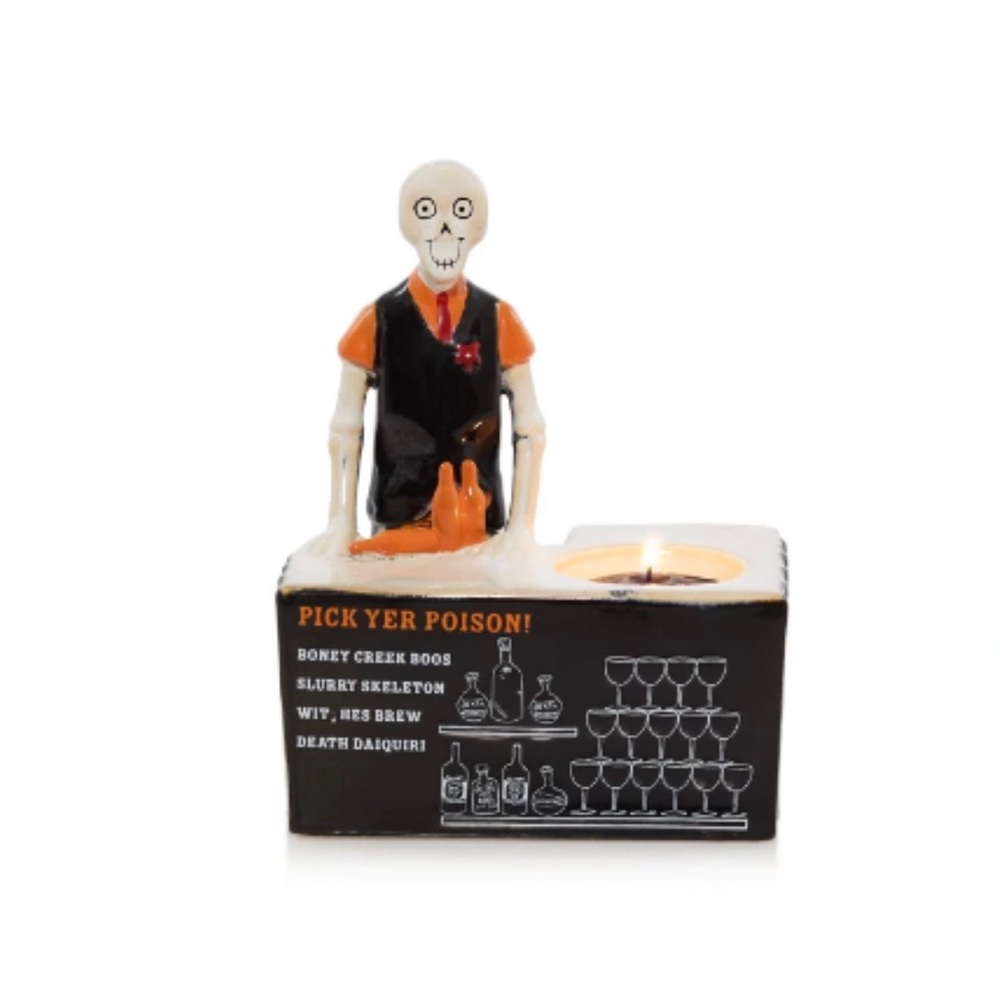 NIB Yankee Candle Boney Bunch Celebrations Bartender Tea Light Holder Halloween